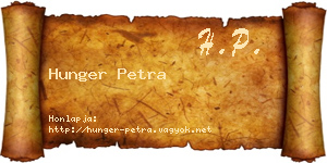 Hunger Petra névjegykártya